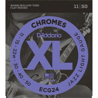 D'Addario ECG24 エレキギター弦 フラットワウンド Jazz Light .011-.050