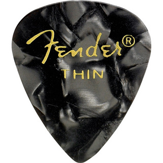 Fender Premium Celluloid 351 Shape Picks Thin Black Moto 12-Pack