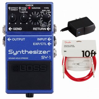 BOSSSY-1 Synthesizer シンセサイザー 純正アダプターPSA-100S2+Fenderケーブル(Fiesta Red/3m) 同時購入セット