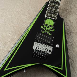 ESP ALEXI GREENY -Black w/Lime Green Pinstripe & Skull-