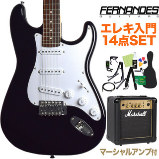 FERNANDESLE-1Z 3S/L BLK エレキギター 初心者14点セット 【マーシャルアンプ付き】