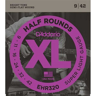 D'Addario EHR320 XL Half Rounds[ハーフラウンド](9-42/Super Light) 【在庫処分超特価】