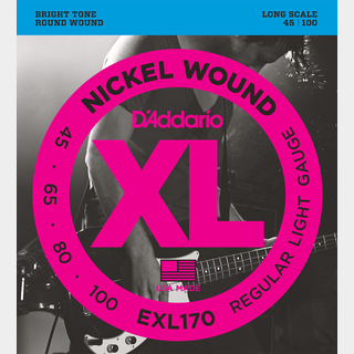 D'Addario XL NICKEL REGULAR LIGHT EXL170【45-100/エレキベース弦】