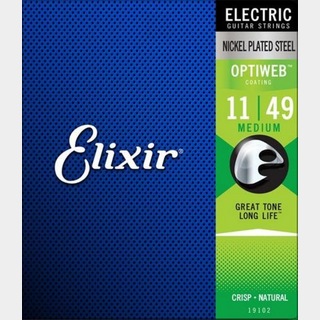 Elixir19102 Optiweb Medium 11-49 エレキギター弦×3セット