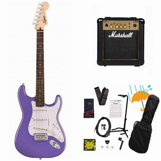 Squier by Fender Sonic Stratocaster Laurel FB WH PG Ultraviolet Marshall MG10アンプ付属エレキギター初心者セットR【WEB