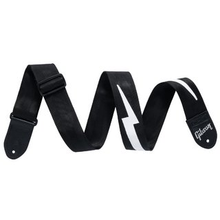 Gibson ASBOLT-BLK The Lightning Bolt Seatbelt (Black) ギブソン ストラップ【横浜店】