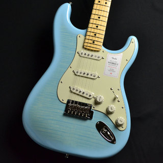 Fender 2024 Hybrid II Stratocaster Maple Fingerboard Flame Maple Top Celeste Blue【現物画像】