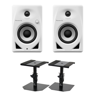 Pioneer Dj DJ DM-40D White パワードモニタースピーカー 1ペア（2台） ホワイト 白 卓上スタンド ペア セット