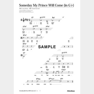 楽譜 Someday My Prince Will Come（移調バージョン in G♭）