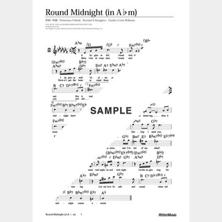 楽譜Round Midnight（移調バージョン in A♭m）