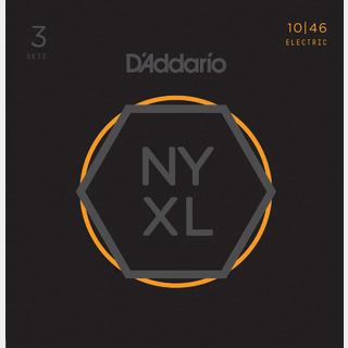 D'AddarioNYXL1046-3P 10-46 レギュラーライト 3セットエレキギター弦 お買い得な3パック