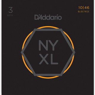 D'Addario NYXL1046-3P 10-46 レギュラーライト 3セットエレキギター弦 お買い得な3パック