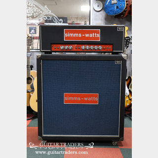 Simms-Watts 1970's 100 MK2 Head with 4x12 Cabinet Stack Set