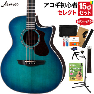 James J-300C EBU アコースティックギター 教本・お手入れ用品付き15点セット 初心者セット