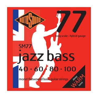 ROTOSOUND SM77 Jazz Bass 77 Hybrid 40-100 LONG SCALE エレキベース弦×2セット