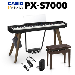 Casio PX-S7000 BK ブラック 電子ピアノ 88鍵盤 高低自在椅子セット 【配送設置無料・代引不可】