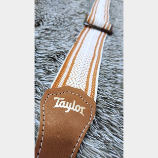 Taylor2" Academy Jacquard Leather Guitar Strap【White/Brown】