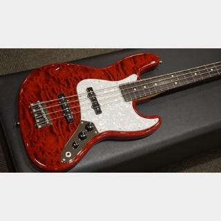 Fender 2024 Collection Made in Japan Hybrid II Jazz Bass / Red Beryl w/ Quilt Top