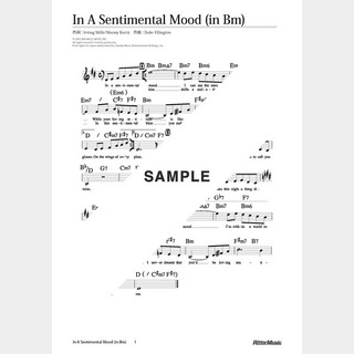 楽譜 In A Sentimental Mood（in Bm）
