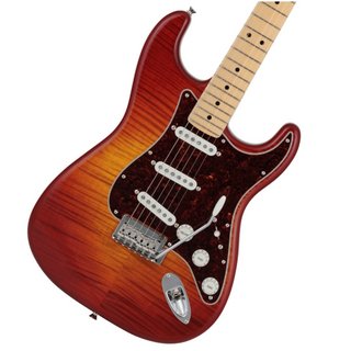 Fender 2024 Collection Made in Japan Hybrid II Stratocaster Maple Fingerboard Flame Sunset Orange Transpare