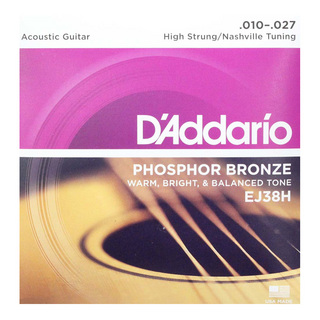 D'Addario ダダリオ EJ38H Phosphor Bronze High Strung/Nashville Tuning アコースティックギター弦×3SET