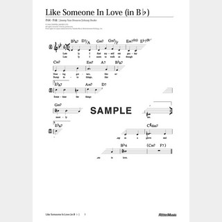楽譜Like Someone In Love（in B♭）