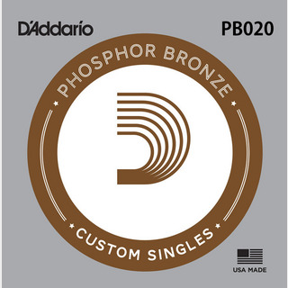 D'Addario PB020 アコースティックギター弦 Phosphor Bronze Round 020 【バラ弦1本】