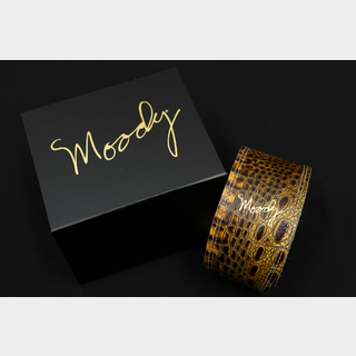 moody Leather Backed 2.5" Faux Gator Guitar Strap - Dark Brown / Cream【送料無料!】