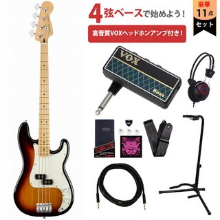 FenderPlayer Series Precision Bass 3-Color Sunburst Maple VOXヘッドホンアンプ付属エレキベース初心者セット
