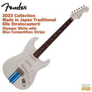 FenderFender 2023 Collection Made in Japan Traditional 60s Stratocaster® Olympic White with Blue Competiti