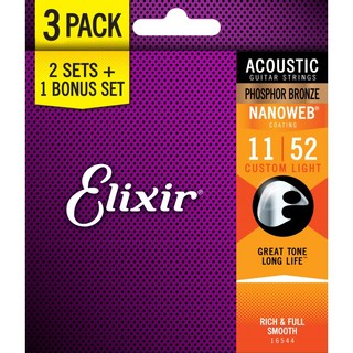 Elixir16027 Bonus Pack (2+1FREE) [NANOWEB Phosphor Custom Light/11-52] #16544 【数量限定ボーナスパック】