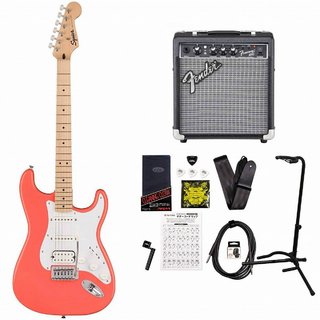 Squier by Fender Sonic Stratocaster HSS Maple Fingerboard White Pickguard Tahitian Coral FenderFrontman10Gアンプ付属