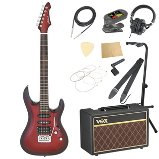Aria Pro II アリアプロ MAC-STD Metallic Red Shade エレキギター VOXアンプ付き 入門11点 初心者セット