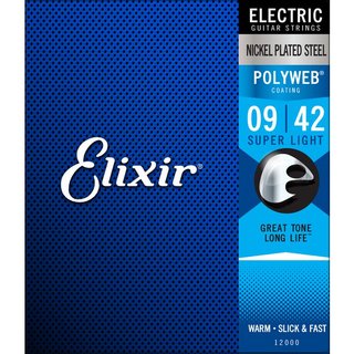 Elixir POLYWEB 09-42 スーパーライト ＃12000エレキギター弦