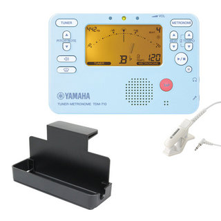 YAMAHA ヤマハ TDM-710BLM チューナーメトロノーム＆クリップマイクセット 譜面台トレイラック付き
