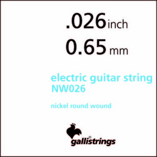 Galli StringsNW026 - Single String Nickel Round Wound For Electric Guitar .026【福岡パルコ店】