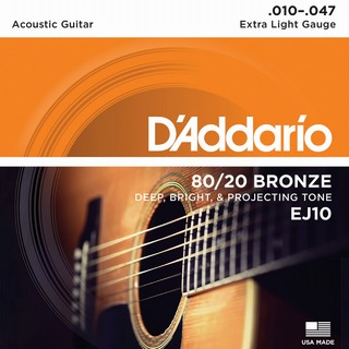 D'Addario EJ10 80/20 BRONZE Extra Light (.010 - .047)