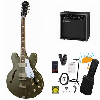 EpiphoneCasino Worn WOD (Worn Olive Drab) エレキギター カジノ YAMAHA GA15IIアンプ付属初心者セットR【WEBSHOP