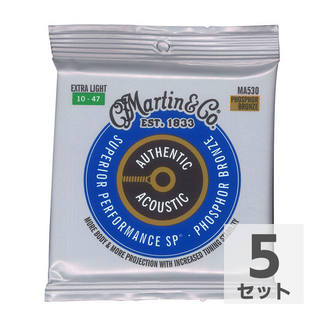 Martin MA530 Superior Performance Phospher Bronze Extra Light アコースティックギター弦×5セット