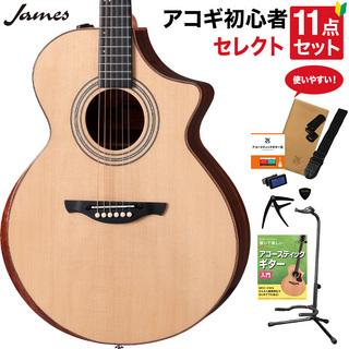 James J-700CII NAT 教本付きセレクト11点セット エレアコ 生音エフェクト エルボーカット