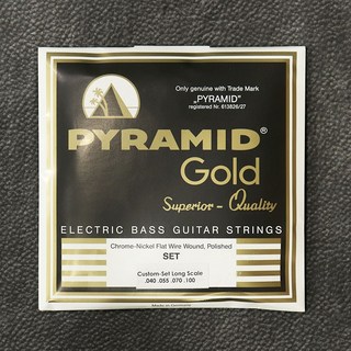 PYRAMID Gold Electric Bass Chrome-Nickel Flatwound Strings EB-Gold .040-.100 Long scale