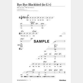楽譜Bye Bye Blackbird（in G♭）