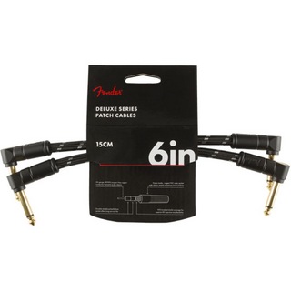 Fender フェンダー Deluxe Series Instrument Cables 2 Pack LL 6" Black Tweed パッチケーブル