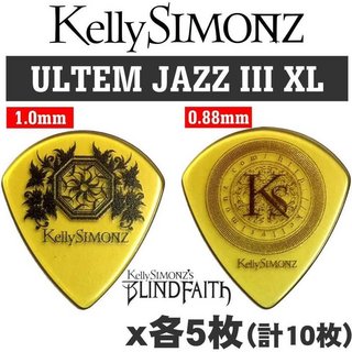愛曲楽器オリジナル[10枚セット]Kelly SIMONZシグネイチャーピック  ウルテム JAZZ III XL 1.0mm5枚 0.88mm 5枚