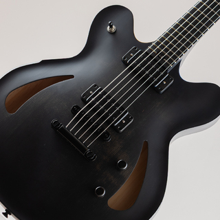 Victor Baker Guitars Model 35 Chambered Semi-hollow Black Smoke Stain Compact Headstock S/N:751