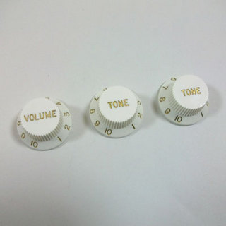 Montreux Strat 1V2T knob set Aged White(3) #8571 コントロールノブ・インチ/ミリ兼用 