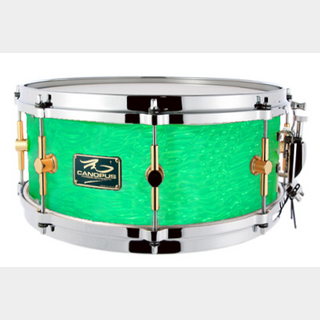 canopus The Maple 6.5x14 Snare Drum Signal Green Ripple