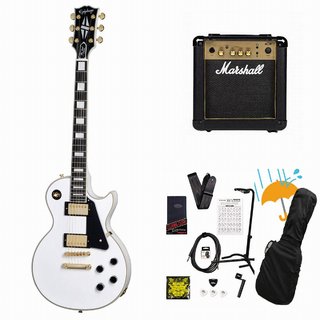 Epiphone Inspired by Gibson Custom Les Paul Custom Alpine White Marshall MG10アンプ付属エレキギター初心者セッ