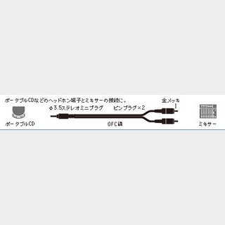 audio-technicaLine Cable ATL461A 3.0m ステレオミニプラグ / ピンプラグ×2【福岡パルコ店】