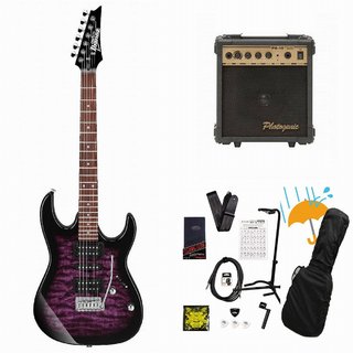 Ibanez GRX70QA-TVT Transparent Violet Sunburst GIO Series 入門用 豪華なキルトトップ  PG-10アンプ付属エレキ